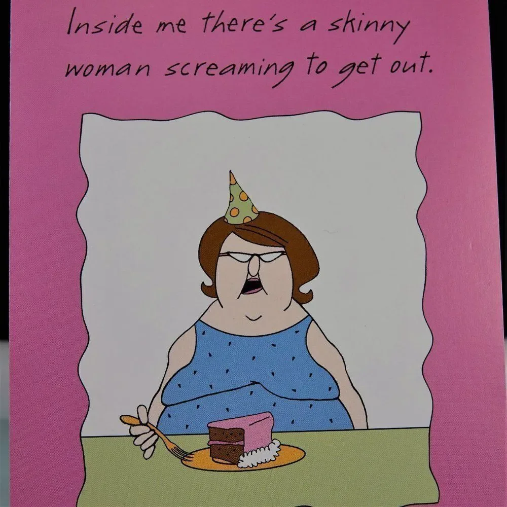 Funny Birthday Card Skinny Women